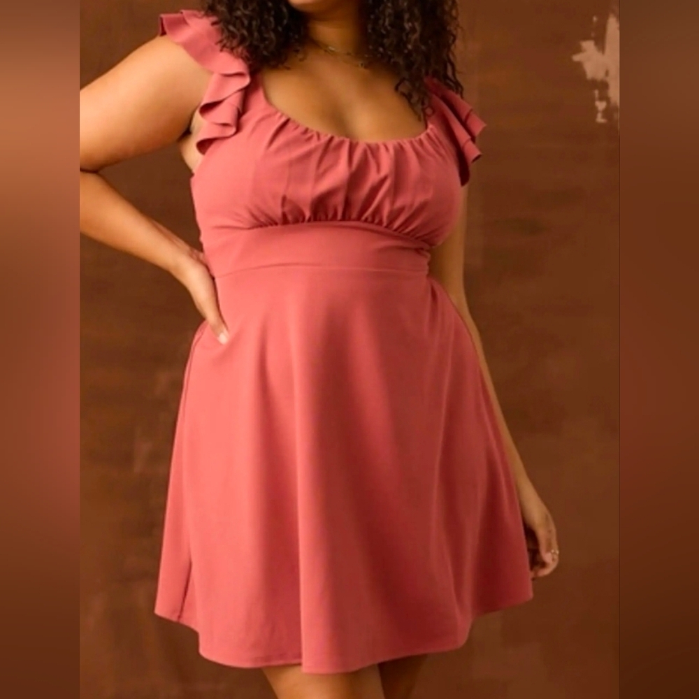 ARULA Mauve Ruffle Mini Dress